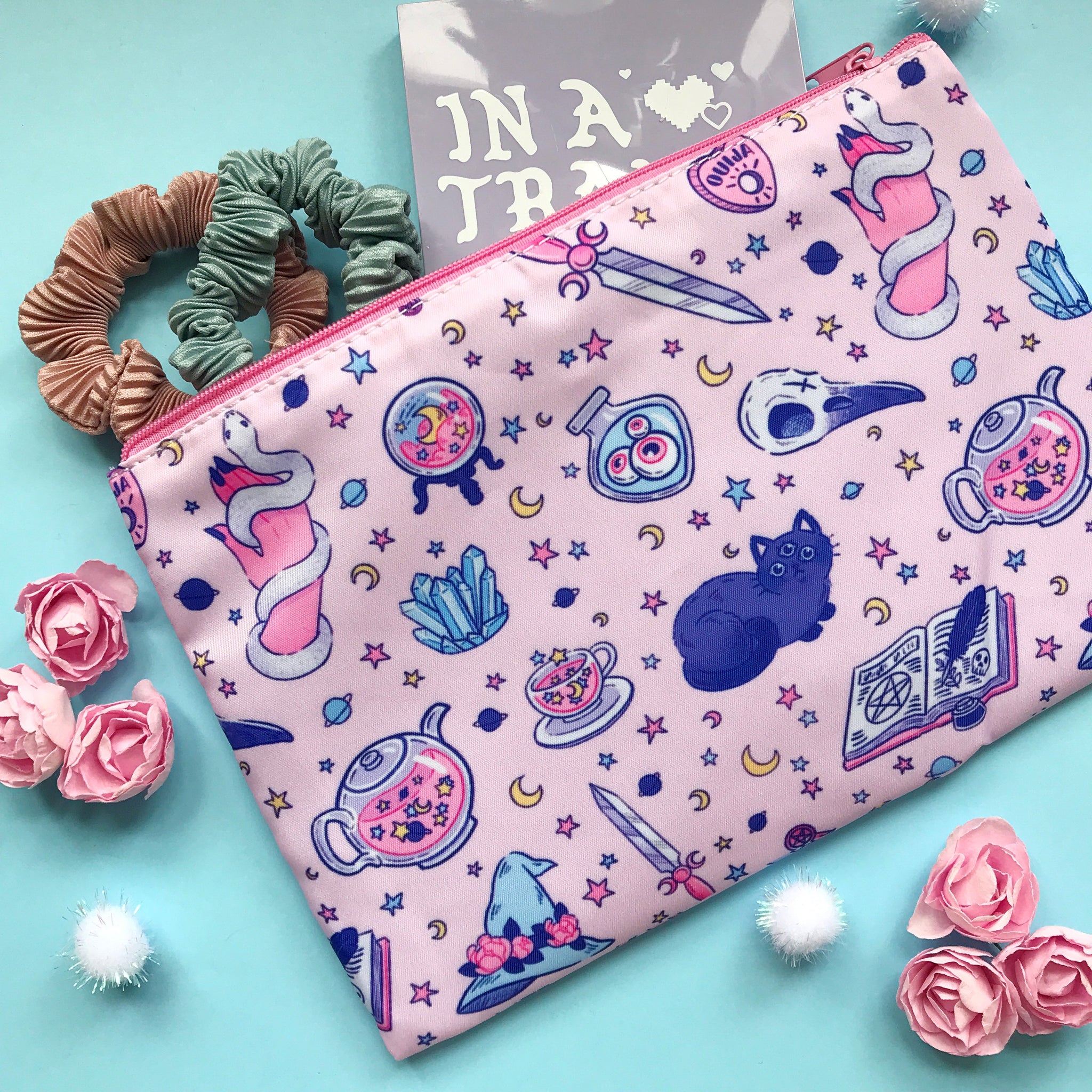 Pink Witchy Patterned Pouch