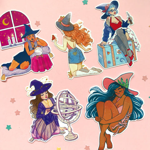 Witchy Pin Up Stickers