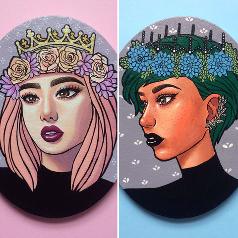 Flower Crown Acrylic Portraits (ORIGINALS)