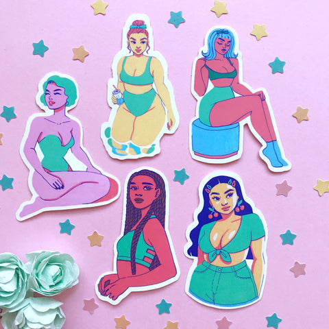 Summer Girls Sticker Set