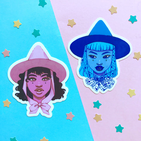 Witch Portrait Sticker Set